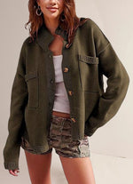 Load image into Gallery viewer, Stand Collar Cardigan Women Solid Knit Open Front N5A891