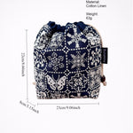 Load image into Gallery viewer, Handmade Cotton Linen Drawstring Cosmetic Pouch N6F174