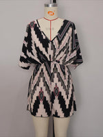 Load image into Gallery viewer, V Neck Back Bow Jumpsuit Shorts Women N6B048