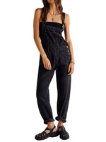 Load image into Gallery viewer, Relaxed Washed Denim Overalls Women N6D151