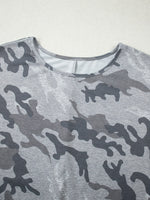 Load image into Gallery viewer, Camouflage Print Round Neck T Shirt Women N6B094