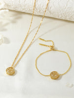 Load image into Gallery viewer, Copper Gold Plated MOM Heart Zircon Bracelet Necklace N6D523