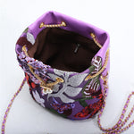 Load image into Gallery viewer, Floral Embroidered Sequin Mesh Bucket Bag Women N6E010