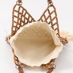 Load image into Gallery viewer, Handwoven Wood Bead Fringe Tote Beach Large Capacity S5P963