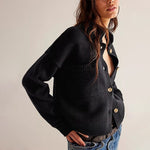 Load image into Gallery viewer, Stand Collar Cardigan Women Solid Knit Open Front N5A891