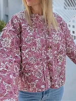 Load image into Gallery viewer, Printed Short Jacket Women Pink N5A565