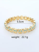 Load image into Gallery viewer, Enamel Drip Smiley Face Rhinestone Elastic Bracelet N6A212