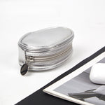 Load image into Gallery viewer, Silver PVC Headphone Case Mini Portable Zipper Pouch S5P857