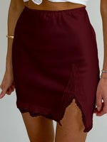 Load image into Gallery viewer, Lace Trim High Slit Midi Skirt Women N6A189