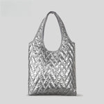 Load image into Gallery viewer, Quilted Puffer Tote Bag Space Cotton Shoulder Purse S5P797