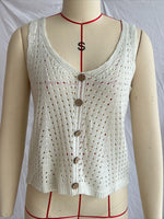 Load image into Gallery viewer, Lace V-Neck Knit Vest Slim Fit Women N6G144