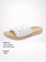 Load image into Gallery viewer, Linen Openwork Non-Slip Slippers Women N6C229