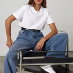 Load image into Gallery viewer, Cotton Crew Neck T-Shirt Short Sleeve Casual Top N6A149