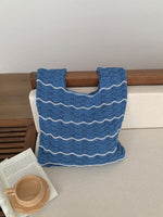 Load image into Gallery viewer, Wave Knit Tote Bag Women N6C054