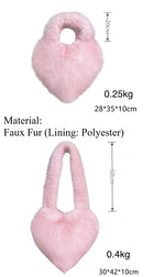 Load image into Gallery viewer, Sweet Punk Heart Bag Faux Fox Fur Crossbody Shoulder S5P773