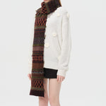 Load image into Gallery viewer, 50% Wool Blend Fair Isle Scarf Women S5P683