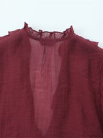 Load image into Gallery viewer, Elegant Relaxed V Neck Long Sleeve Polka Dot Blouse N6A180