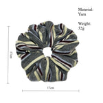 Load image into Gallery viewer, Striped Knit Scrunchy Women Lazy Day Relaxed Hair Tie S5P784