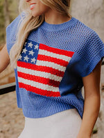 Load image into Gallery viewer, Printed Short Sleeve Pullover Sweater Women N6C325