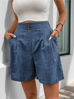 Load image into Gallery viewer, High Waist Straight Leg Button Shorts Women Casual N6F245