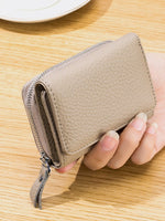 Load image into Gallery viewer, Tri-Fold Genuine Leather Mini Wallet Women N6B220