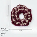 Load image into Gallery viewer, Plaid Knit Scrunchy Women Retro Lazy Style Hair Tie S5P771