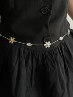 Load image into Gallery viewer, Metal Flower Color Block Long Chain Necklace Women N6B017