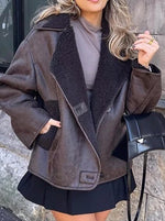 Load image into Gallery viewer, Faux Shearling Jacket Women Multiple Colors N5A553