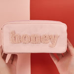 Load image into Gallery viewer, Towel Embroidery Letter Makeup Bag Women S5P861