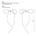 Load image into Gallery viewer, Handwoven Pearl Bow Earrings Women S925 Post S5P918