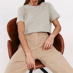 Load image into Gallery viewer, Cotton Crew Neck T-Shirt Short Sleeve Casual Top N6A149