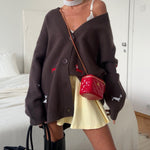 Load image into Gallery viewer, Dachshund Embroidered Cardigan Women V Neck N5A827