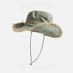 Load image into Gallery viewer, Distressed Fringe Cowboy Bucket Hat Women N6C083