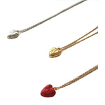 Load image into Gallery viewer, Hammered Heart Necklace Women Meteorite Enamel S5P888