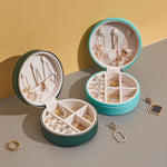 Load image into Gallery viewer, Portable Round Jewelry Box Travel 2 Layer Storage S5P839