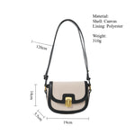 Load image into Gallery viewer, Contrast Panel Saddle Shoulder Bag Canvas Polyester S5P334