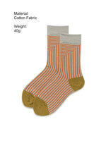 Load image into Gallery viewer, Color Block Stripe Mid Calf Socks Women N6C170