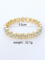 Load image into Gallery viewer, Enamel Drip Smiley Face Rhinestone Elastic Bracelet N6A212