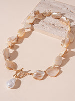 Load image into Gallery viewer, Elegant Shell Faux Pearl Geometric Necklace N6A163