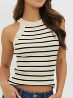 Load image into Gallery viewer, Striped Fitted Tank Top Women N6D075