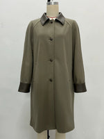 Load image into Gallery viewer, Elegant Contrast Trim Notch Lapel Medium Coat Women N6H041