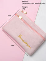 Load image into Gallery viewer, Double Zipper Velvet Phone Pouch Women N6B131