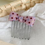 Load image into Gallery viewer, Polka Dot Bow Hair Comb Non Slip Bangs Styling Tool N6F071