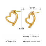 Load image into Gallery viewer, Hearts Ear Climber Drip Enamel Cool-Tone Titanium S5P060