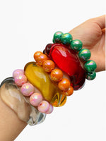 Load image into Gallery viewer, Colorful Holographic Bead Resin Bangle Dopamine N6A225