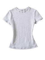 Load image into Gallery viewer, Fitted Round Neck Short Sleeve T-shirt Women N6D086