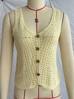 Load image into Gallery viewer, Lace V-Neck Knit Vest Slim Fit Women N6G144
