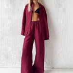 Load image into Gallery viewer, Loose Long Sleeve Shirt Pants Set Casual Cotton N6A076