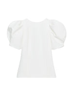 Load image into Gallery viewer, Bow Pearl Puff Sleeve Shirt Women N6E153
