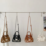 Load image into Gallery viewer, Cut Out Drawstring Bucket Bag Hollow Out PVC Cotton N6F122